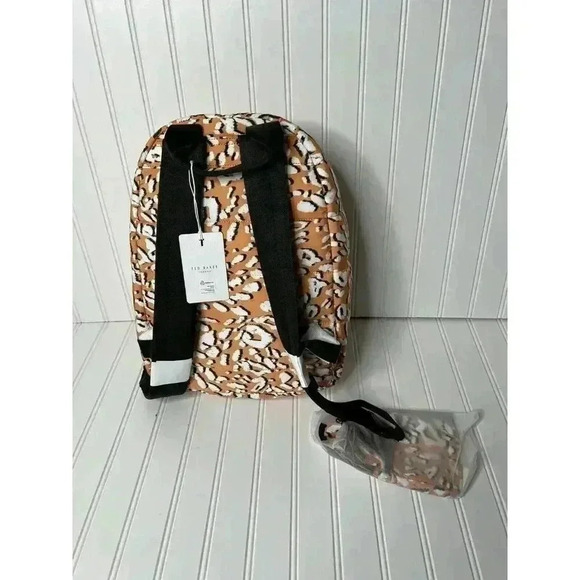 Ted Baker Leopard Puffer Nylon Laptop Backpack Mini Pouch Yellow Phone Case NEW - Picture 4 of 4